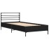 Estructura de cama madera de ingeniería y metal negra 90x190