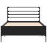 Estructura de cama madera de ingeniería y metal negra 90x190