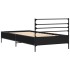 Estructura de cama madera de ingeniería y metal negra 90x190