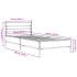 Estructura cama madera ingeniería metal marrón roble 90x190