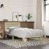 Estructura cama madera ingeniería metal roble Sonoma 90x200