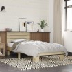 Estructura cama madera ingeniería metal roble Sonoma 90x200 cm