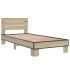 Estructura cama madera ingeniería metal roble Sonoma 90x200