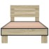 Estructura cama madera ingeniería metal roble Sonoma 90x200