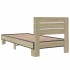 Estructura cama madera ingeniería metal roble Sonoma 90x200
