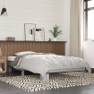 Estructura cama madera ingeniería metal gris Sonoma 100x200 cm