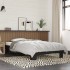 Estructura de cama madera de ingeniería y metal negro 90x200