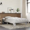 Estructura cama madera ingeniería metal gris Sonoma 90x190 cm