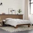 Estructura cama madera ingeniería metal roble humo 75x190 cm