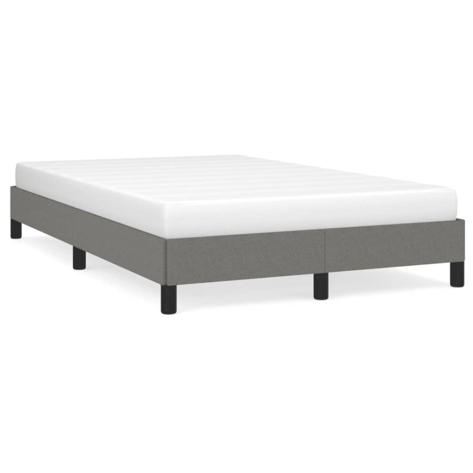 Estructura de cama sin colchón tela gris oscuro 120x190