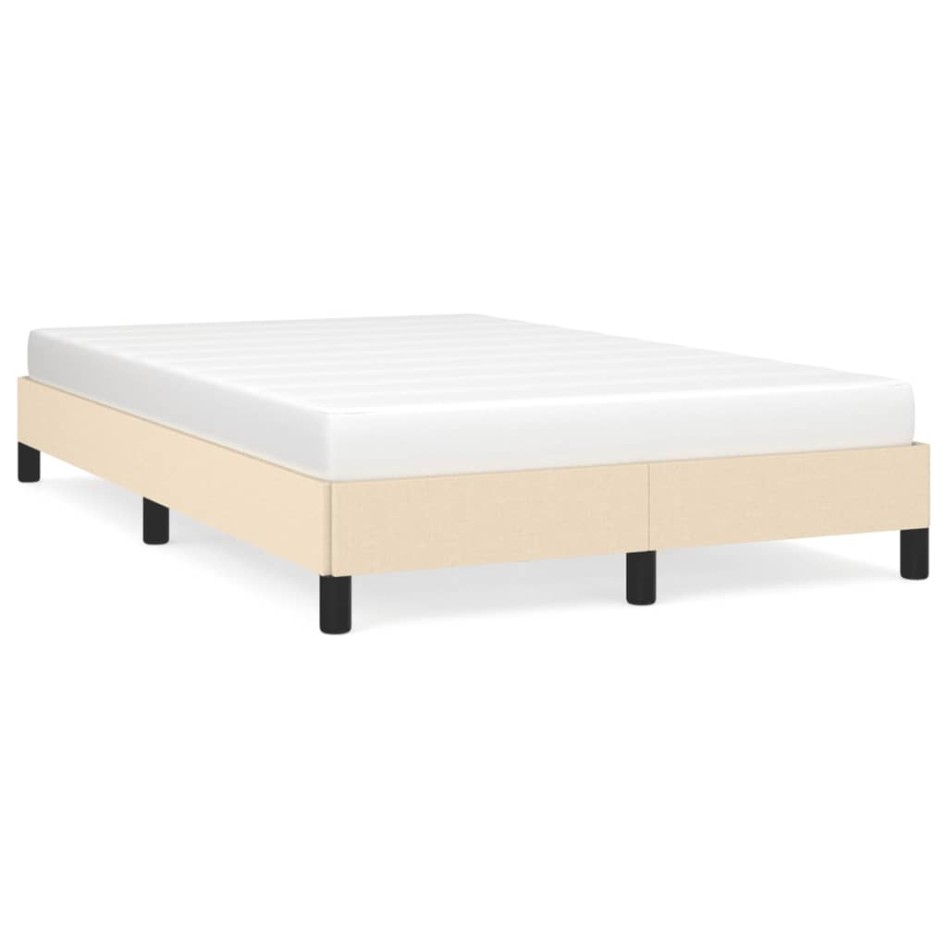 Estructura de cama sin colchón tela crema 120x190