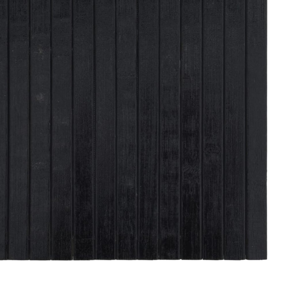 Alfombra rectangular bambú negro 100x500