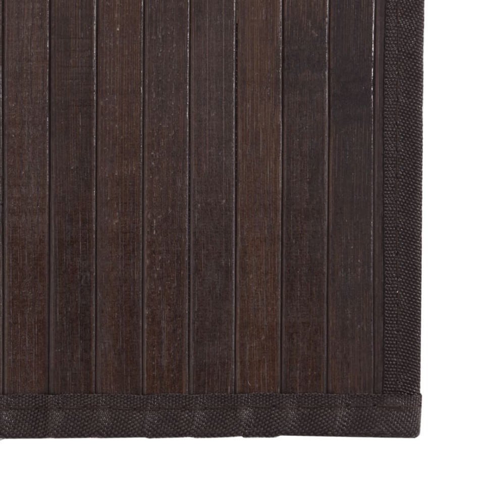 Alfombra rectangular bambú marrón oscuro 100x500