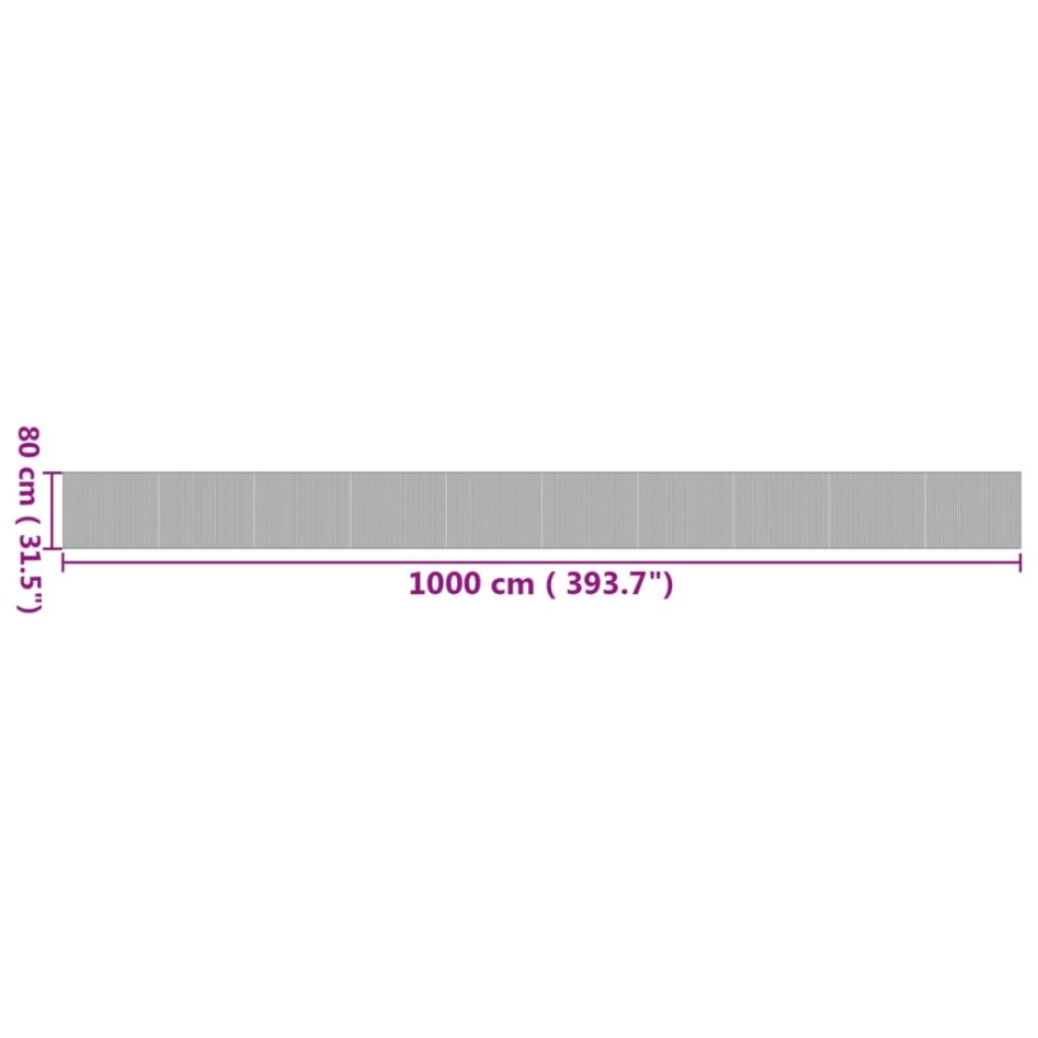 Alfombra rectangular bambú color natural 80x1000