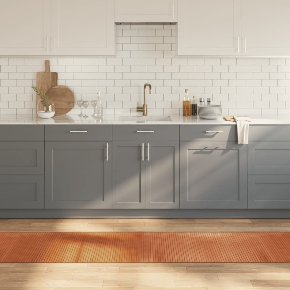 Alfombra rectangular bambú marrón 60x1000