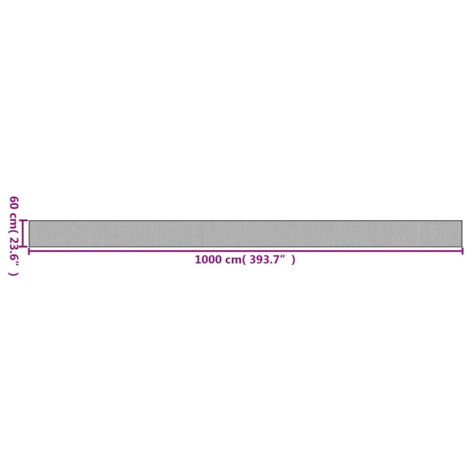 Alfombra rectangular bambú marrón 60x1000