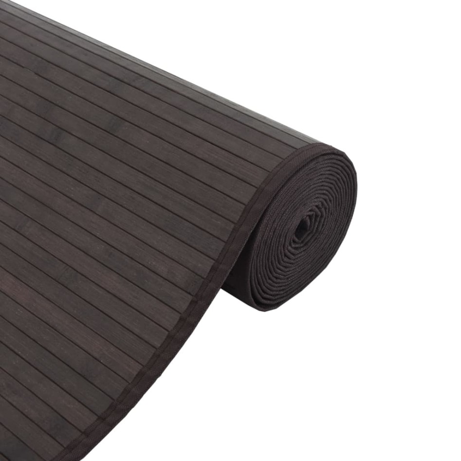Alfombra rectangular bambú marrón oscuro 100x1000