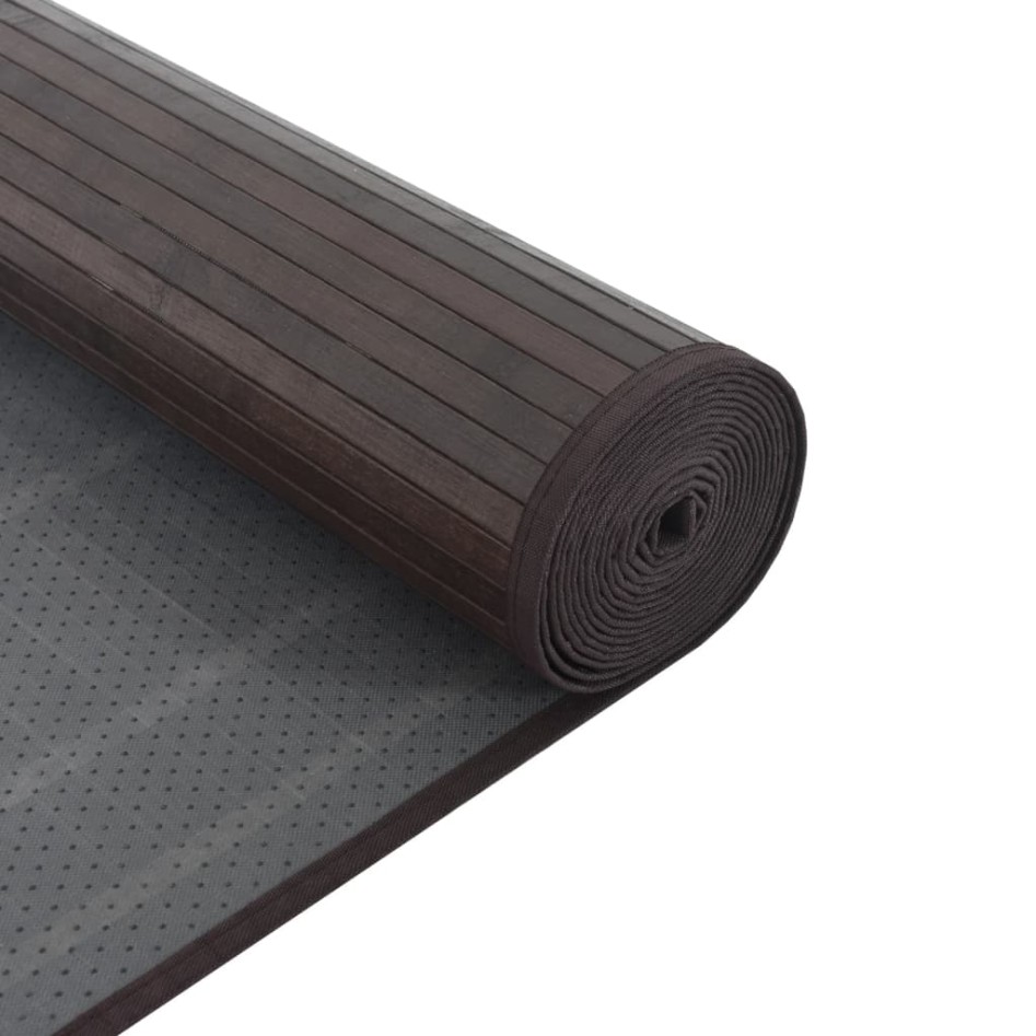 Alfombra rectangular bambú marrón oscuro 100x1000