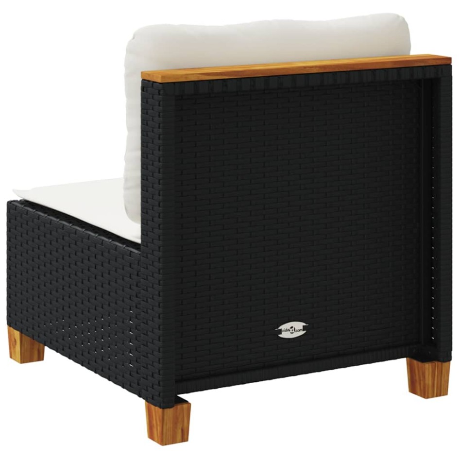 Sofá de jardín sin reposabrazos con cojines ratán PE