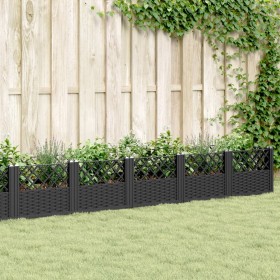 Jardinera con clavijas PP negro 363,5x43,5x43,5