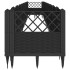 Jardinera con clavijas PP negro 363,5x43,5x43,5