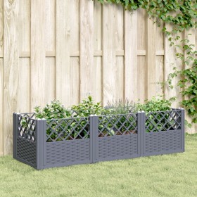 Jardinera con clavijas PP azul gris 123,5x43,5x43,5