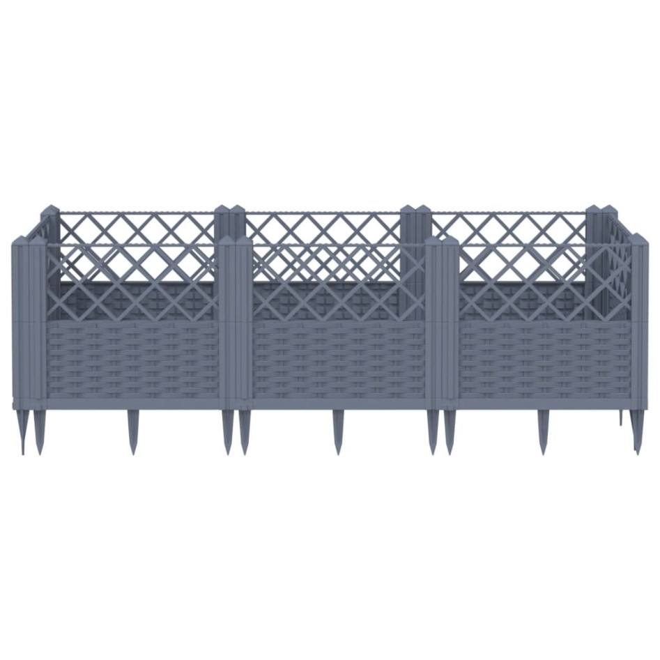 Jardinera con clavijas PP azul gris 123,5x43,5x43,5