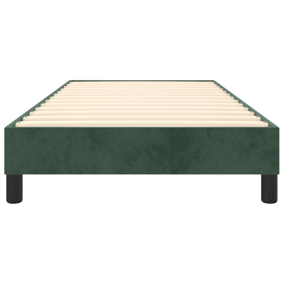 Estructura cama sin colchón terciopelo verde oscuro 100x200
