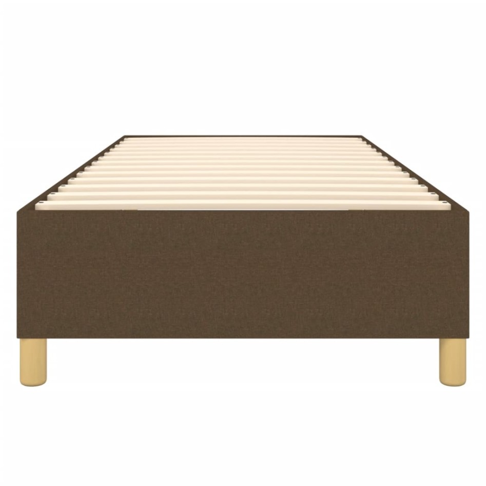 Estructura de cama sin colchón tela marrón oscuro 80x200