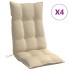 Cojines de silla con respaldo alto 4 uds tela Oxford