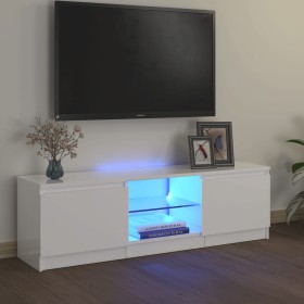 Mueble de TV con luces LED blanco brillante 120x30x35,5