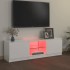 Mueble de TV con luces LED blanco brillante 120x30x35,5