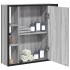 Armario con espejo de baño madera gris Sonoma 60x16x60