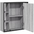 Armario con espejo de baño madera gris Sonoma 60x16x60