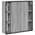 Armario con espejo de baño madera gris Sonoma 60x16x60