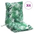 Cojines para silla respaldo bajo 4 uds tela estampado de