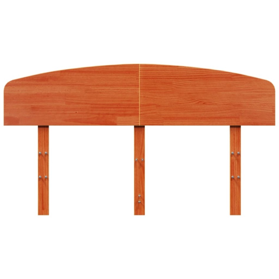 Cabecero de cama madera maciza de pino marrón cera 160