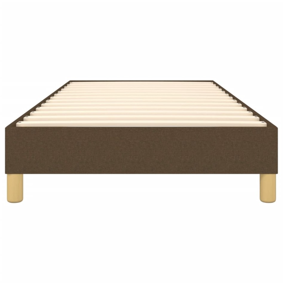 Estructura de cama sin colchón tela marrón oscuro 90x190