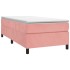 Estructura de cama sin colchón terciopelo rosa 90x190