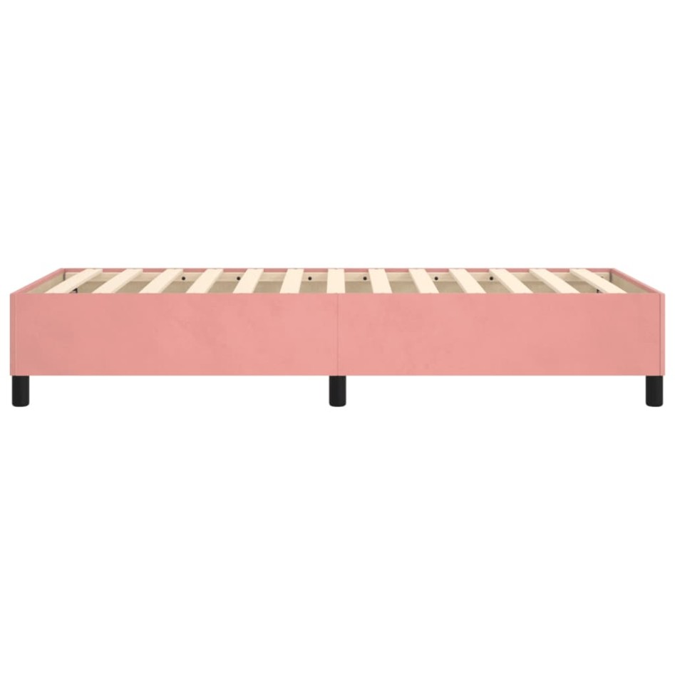 Estructura de cama sin colchón terciopelo rosa 90x190
