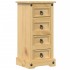 Mesita de noche Corona madera maciza de pino 35x32,5x74