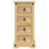 Mesita de noche Corona madera maciza de pino 35x32,5x74