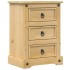 Mesita de noche Corona madera maciza de pino 45x35x64