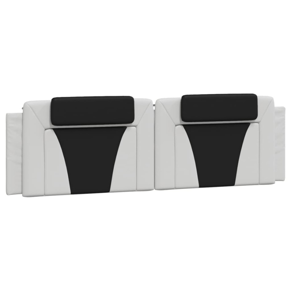 Cabecero de cama acolchado cuero sintético blanco negro 180