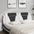Cabecero de cama acolchado cuero sintético blanco negro 180