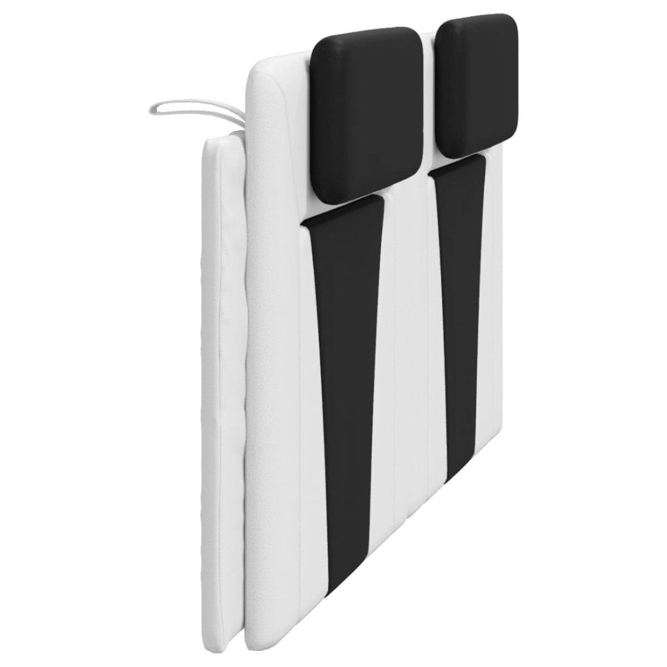 Cabecero de cama acolchado cuero sintético blanco negro 180