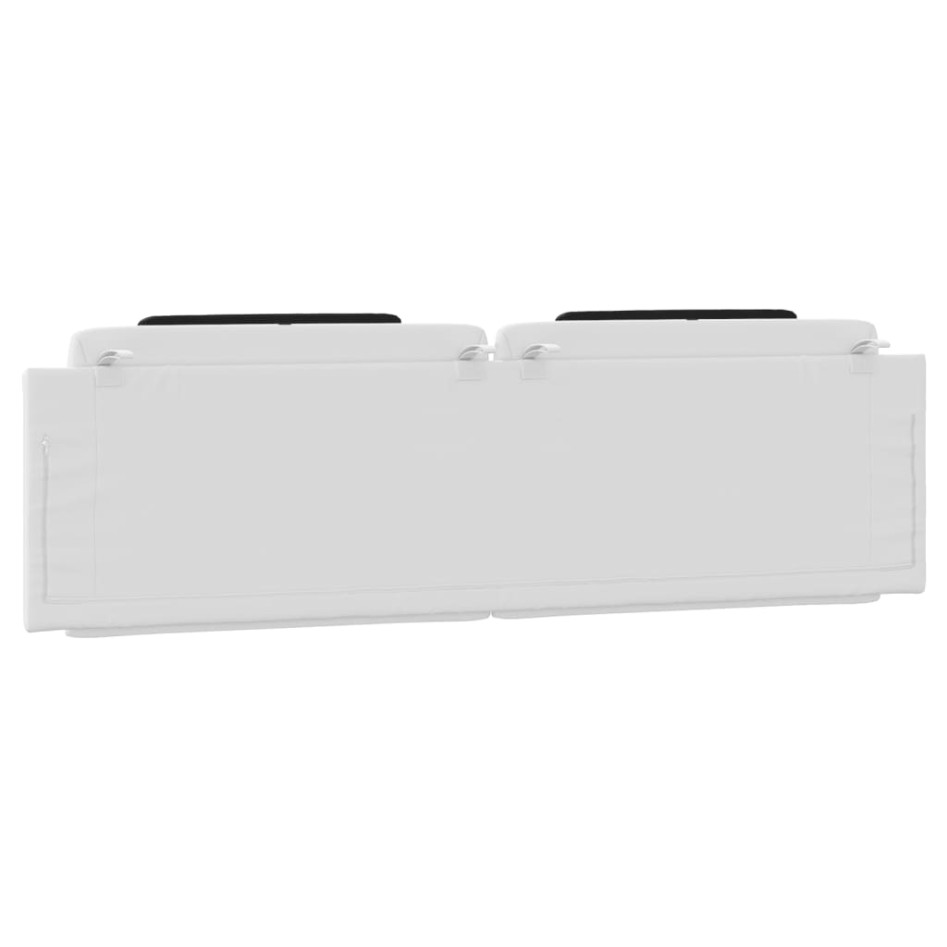 Cabecero de cama acolchado cuero sintético blanco negro 180