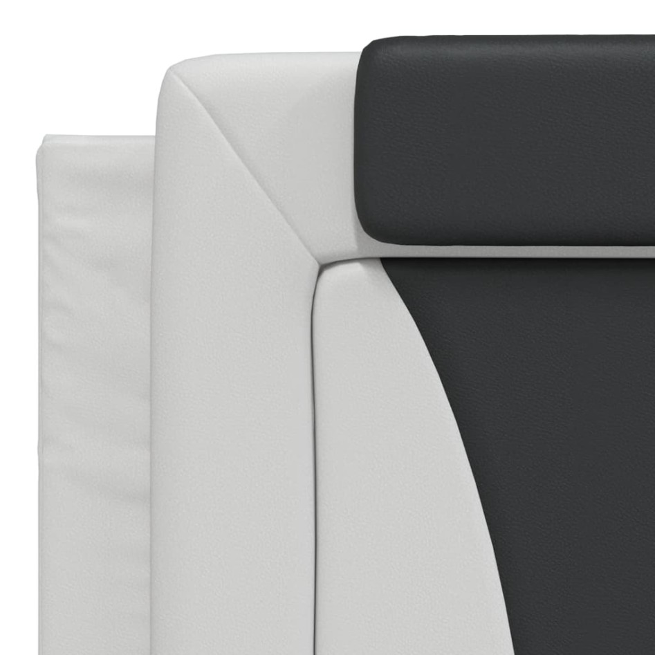 Cabecero de cama acolchado cuero sintético blanco negro 180