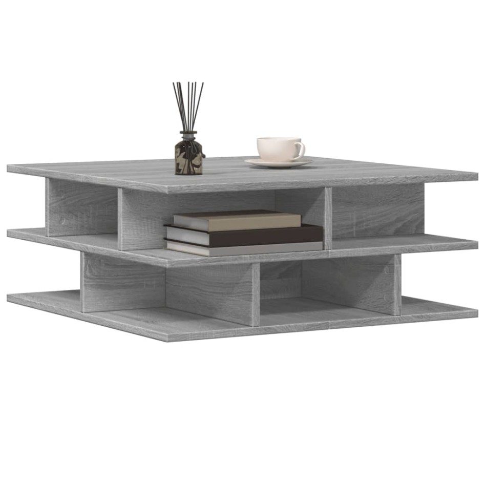 Mesa de centro madera de ingeniería gris Sonoma 70x70x29