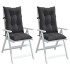 Cojines silla respaldo alto 2 uds tela gris antracita